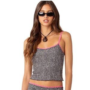 Edikted leopard lace lined top